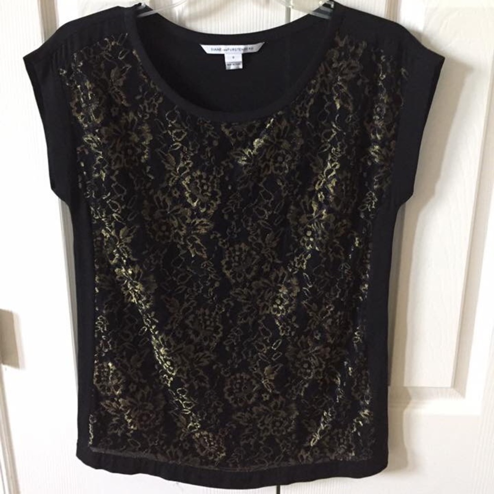 Dvf silk blouse, size 2